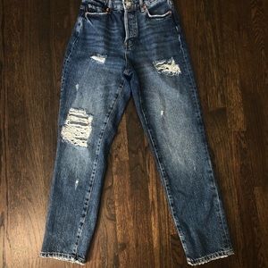 Dark wash ripped jeans